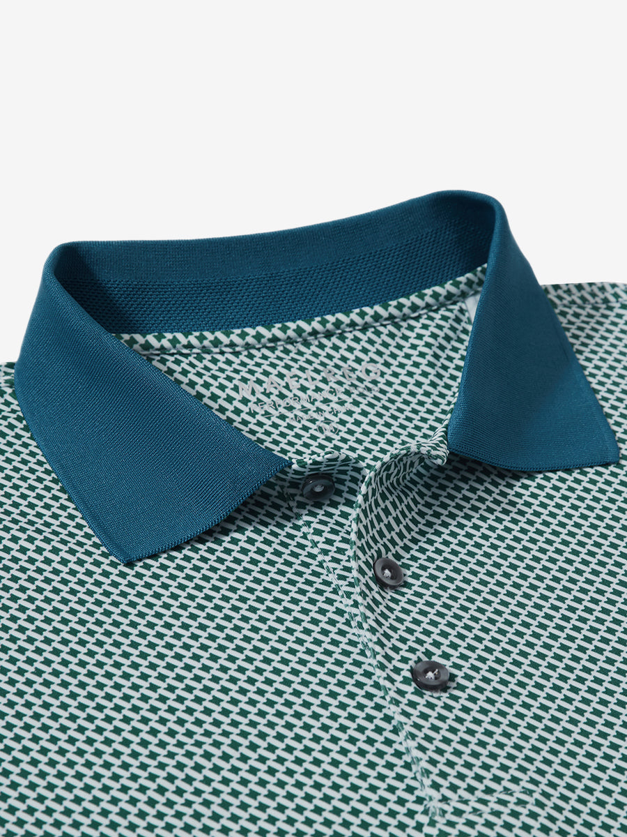 Men's Ribbed Collar Printed Golf Polo Shirt – view 96