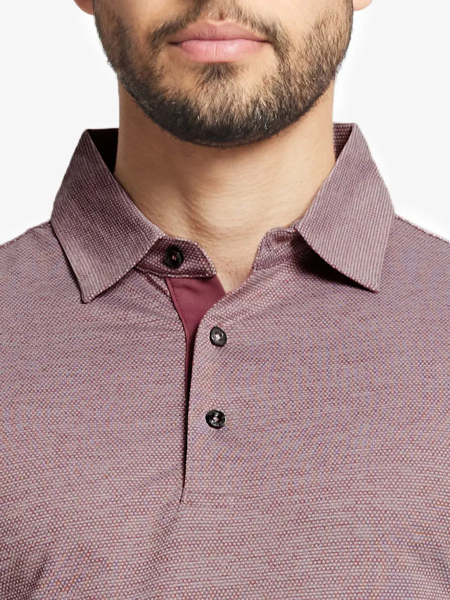 Men's Heather Jacquard Golf Polo Shirt – view 2