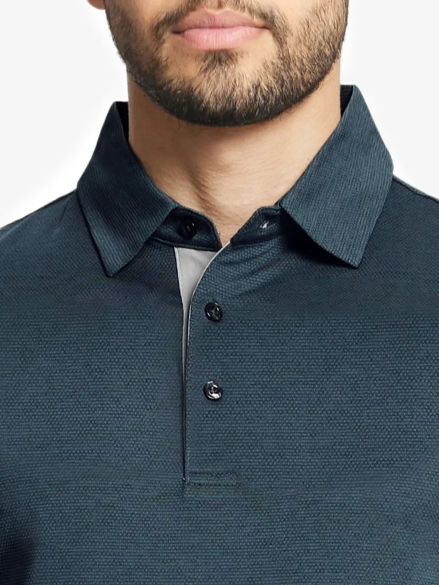 Men's Heather Jacquard Golf Polo Shirt – view 26
