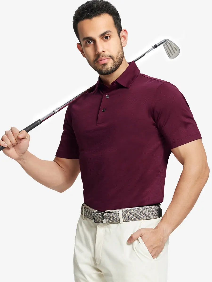 Men's Heather Jacquard Golf Polo Shirt – view 9