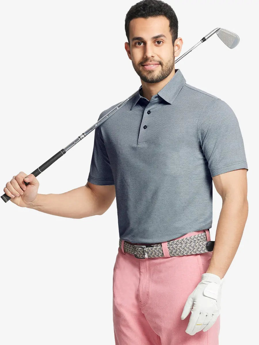 Men's Heather Jacquard Golf Polo Shirt – view 39
