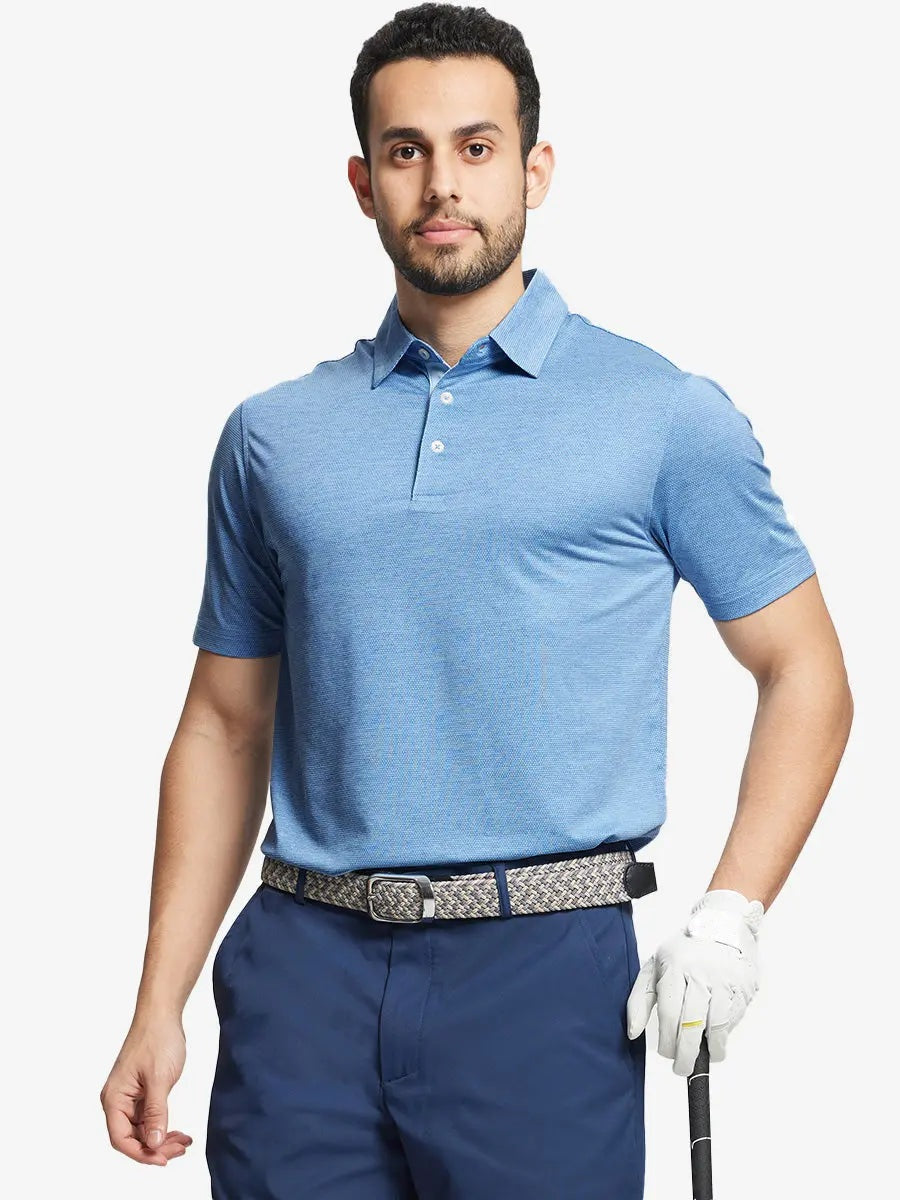 Men's Heather Jacquard Golf Polo Shirt – view 15