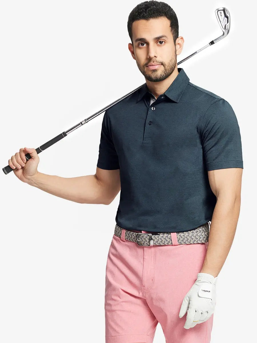 Men's Heather Jacquard Golf Polo Shirt – view 27