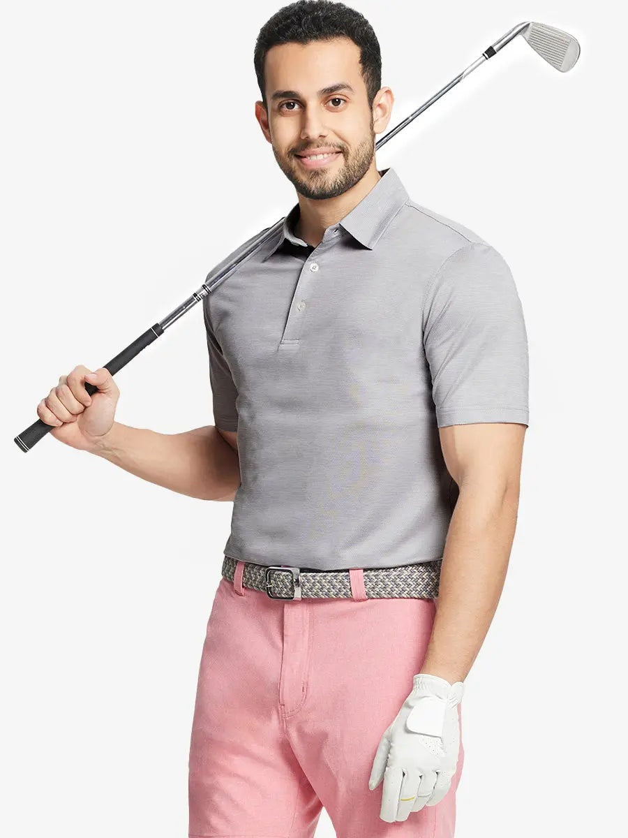 Men's Heather Jacquard Golf Polo Shirt – view 21
