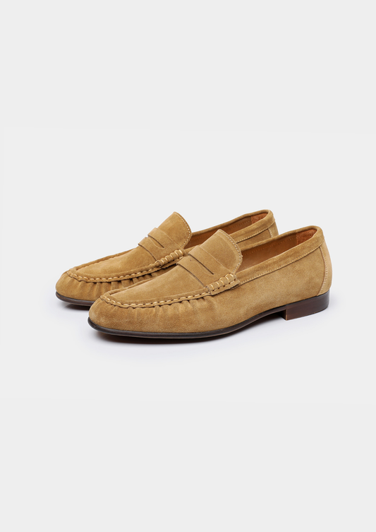 Men's Relaxed Summer Loafers for Linen and Chinos in Caramel – view 1