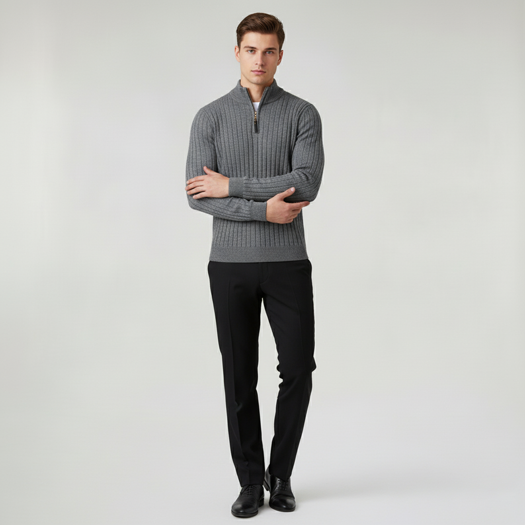 Zermatt Men's High Collar Half Zip Jumper – view 6