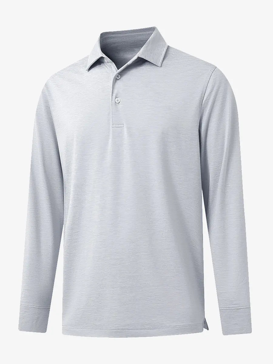Men's Long Sleeve Melange Golf Polo Shirt – view 39
