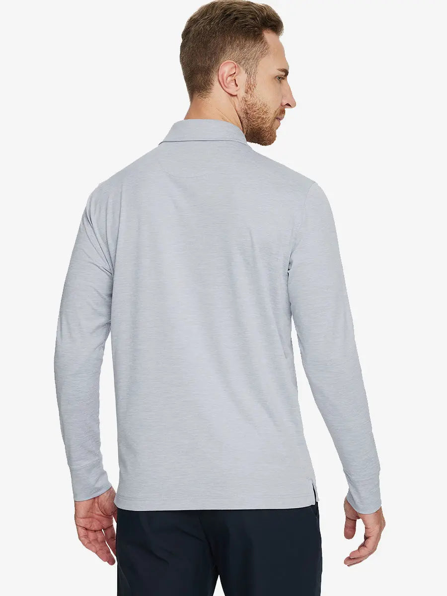 Men's Long Sleeve Melange Golf Polo Shirt – view 41
