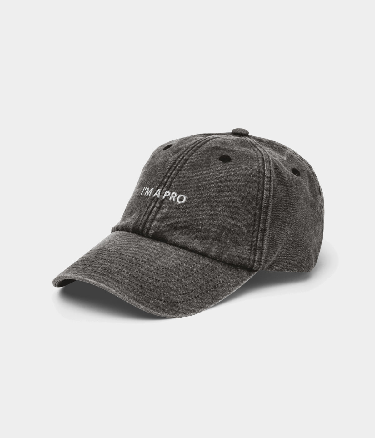 A Pro Men's Washed Cotton Baseball Cap – Embroidered Slogan, Low-Profile Unstructured Fit, Adjustable Strap
