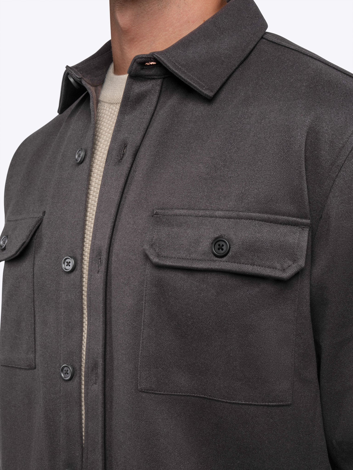 Men's Heavyweight Stretch Overshirt in Asphalt – view 2