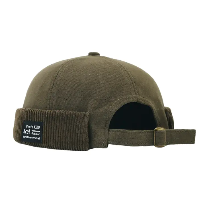 Ace Men's Cotton Docker Cap with Corduroy Hem – view 5