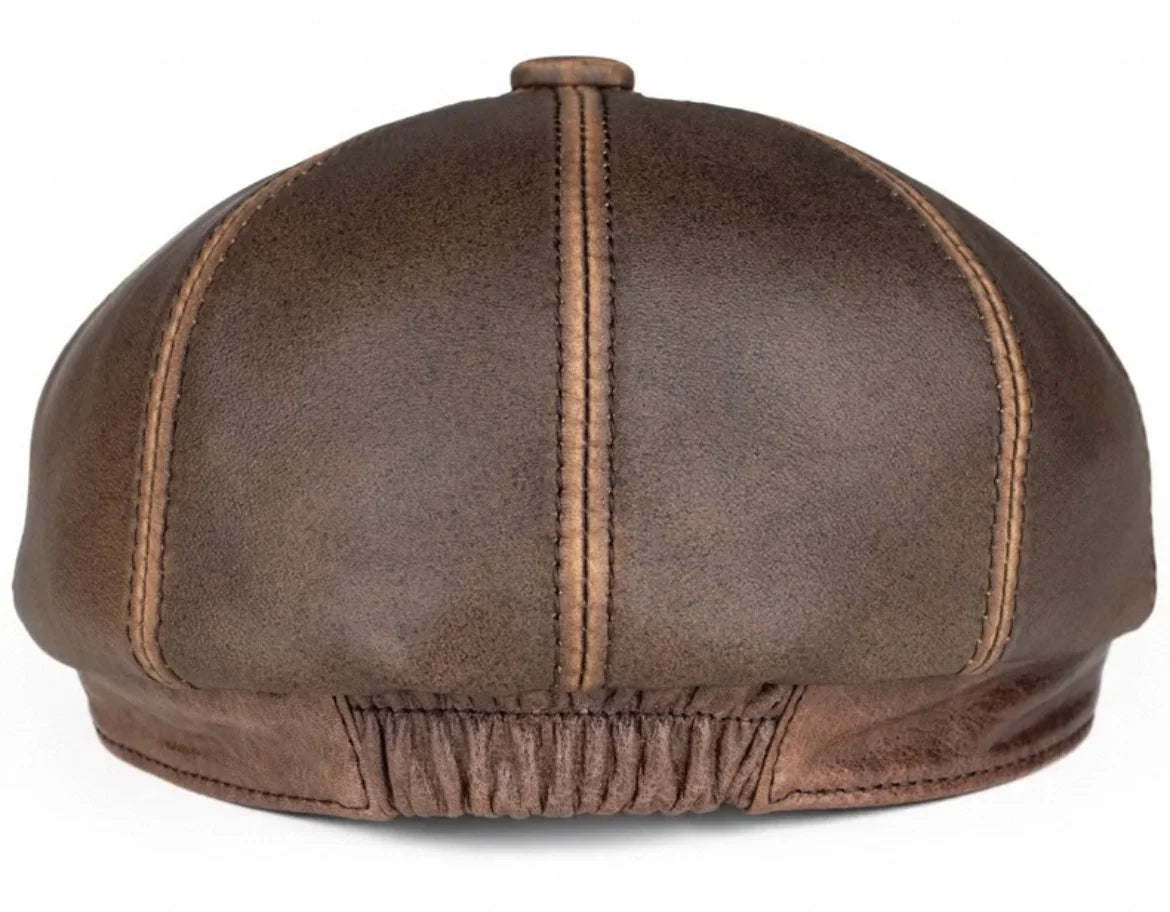 Aigburth Men's Sheepskin Leather Newsboy Cap – 8-Panel Crown, Cotton Sweatband, Three Adjustable Sizes – view 3