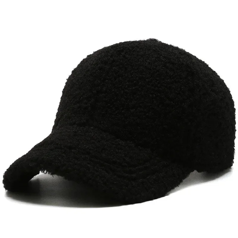 Alaska Men's Faux Fur Baseball Cap – Soft Acrylic Pile, Curved Peak, Adjustable 55–61 cm Fit for Winter