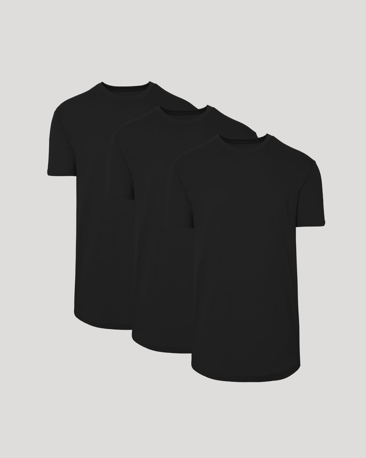 Men's Tall Curved Hem Crew T-Shirt 3-Pack in Black – view 1