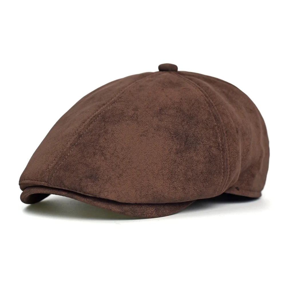 Allerton Men's Vintage Vegan Suede Flat Cap – Cotton Sweatband, Adjustable 55–60 cm Fit, Four Colours – view 3