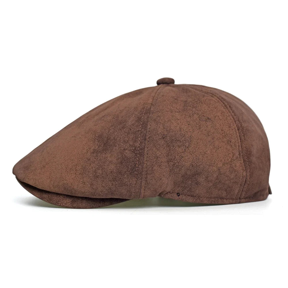Allerton Men's Vintage Vegan Suede Flat Cap – Cotton Sweatband, Adjustable 55–60 cm Fit, Four Colours – view 5