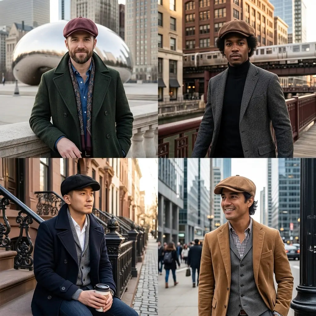 Allerton Men's Vintage Vegan Suede Flat Cap – Cotton Sweatband, Adjustable 55–60 cm Fit, Four Colours – view 8