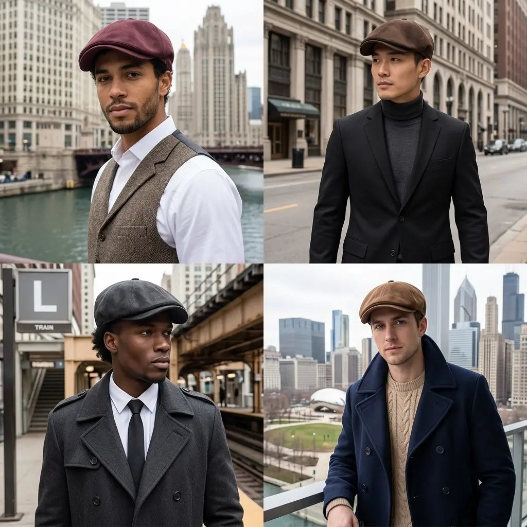 Allerton Men's Vintage Vegan Suede Flat Cap – Cotton Sweatband, Adjustable 55–60 cm Fit, Four Colours – view 9