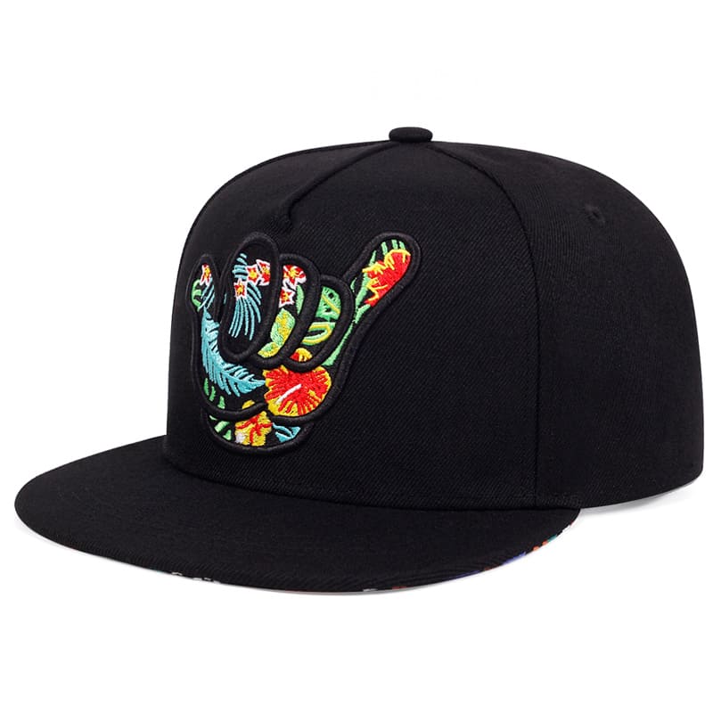 Aloha Shaka Men's Cotton Snapback Baseball Cap – 100% Cotton, Shaka Hand Design, Adjustable 55–61 cm Fit