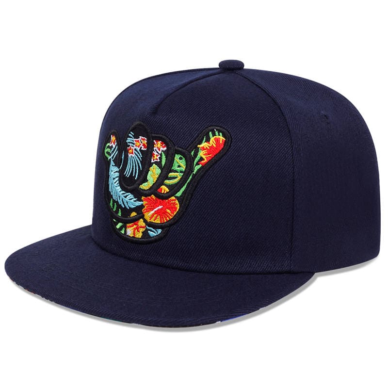 Aloha Shaka Men's Cotton Snapback Baseball Cap – 100% Cotton, Shaka Hand Design, Adjustable 55–61 cm Fit