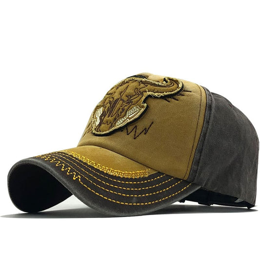 American Buffalo Men's Embroidered Cotton Baseball Cap – 100% Cotton, Embroidered Front, Adjustable Fit