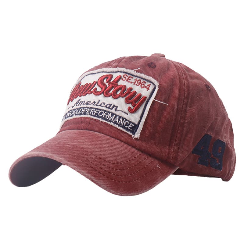 American New Story Men's Cotton Baseball Cap – Embroidered Front, 100% Cotton, Adjustable Fit