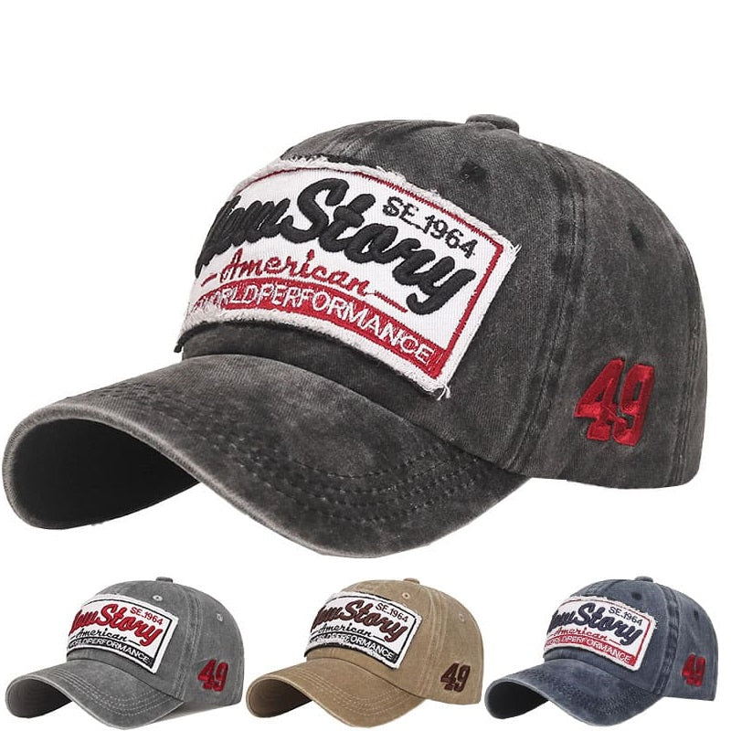 American New Story Men's Cotton Baseball Cap – Embroidered Front, 100% Cotton, Adjustable Fit