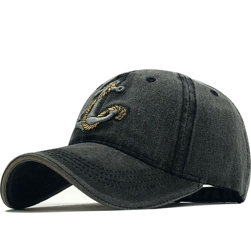 Anchor Men's Embroidered Denim Baseball Cap – view 1