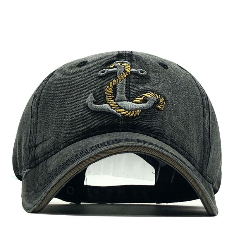 Anchor Men's Embroidered Denim Baseball Cap – view 5