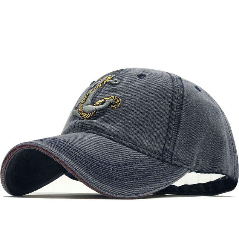 Anchor Men's Embroidered Denim Baseball Cap – view 2