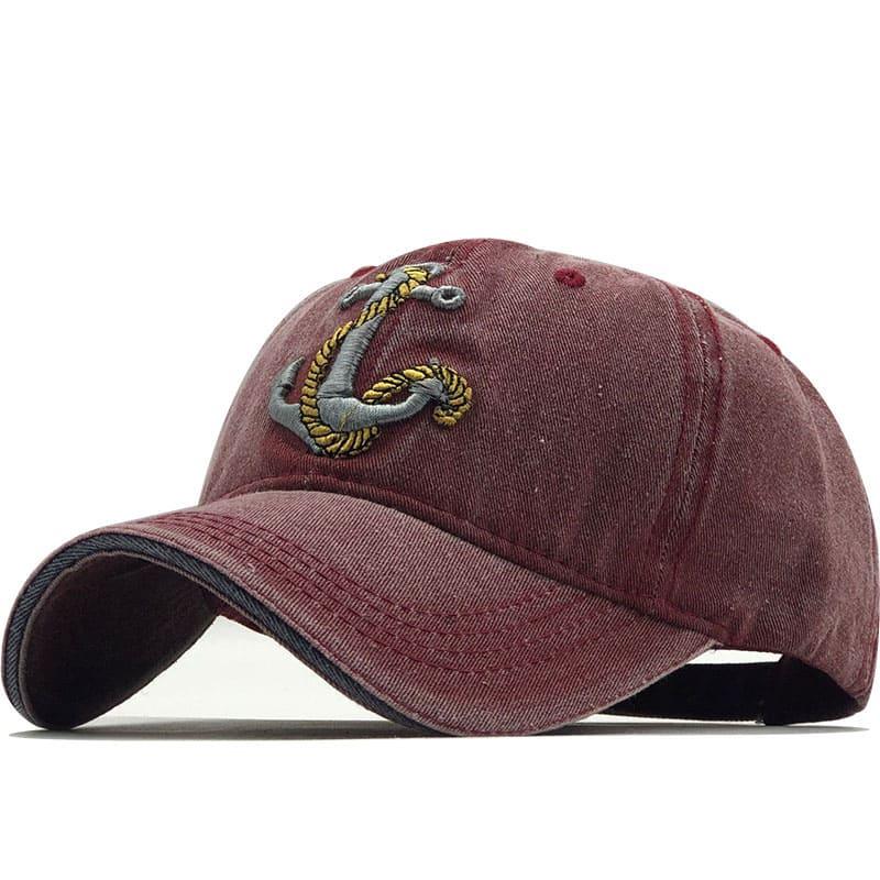 Anchor Men's Embroidered Denim Baseball Cap – view 4