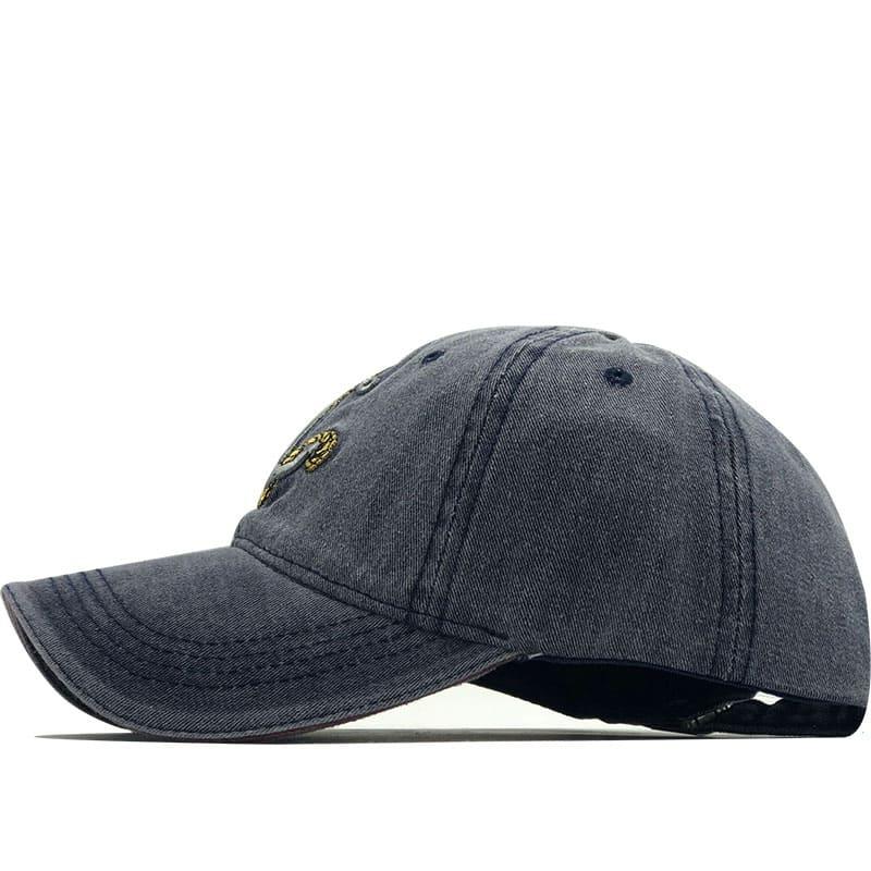 Anchor Men's Embroidered Denim Baseball Cap – view 6