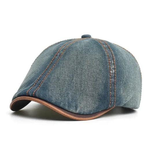 Anderson Men's Denim Gatsby Flat Cap – 100% Cotton Denim, Plain Design, Adjustable 55–60 cm Fit