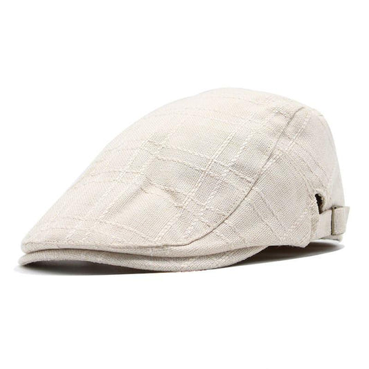 Arlington Men's Plaid Cotton Flat Cap – 100% Cotton, Classic Plaid Pattern, Adjustable 55–61 cm Fit