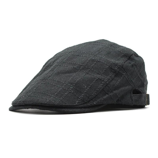 Arlington Men's Plaid Cotton Flat Cap – 100% Cotton, Classic Plaid Pattern, Adjustable 55–61 cm Fit