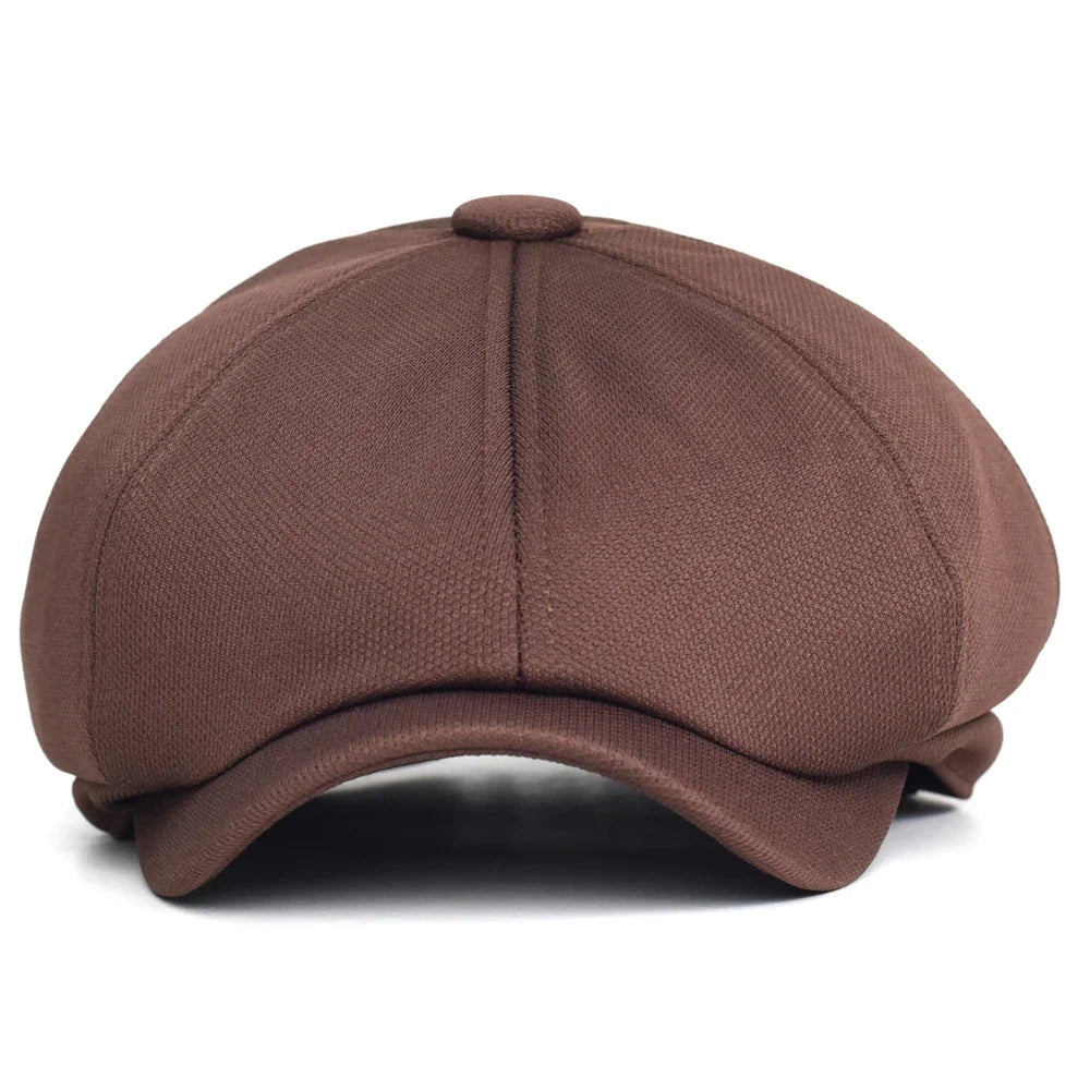 Auzat Men's Plain Newsboy Cap – Breathable Acrylic, Clean Solid Colour, Elasticated 55–59 cm Fit – view 3