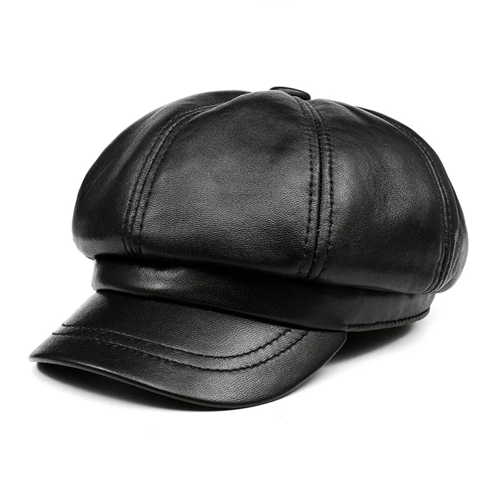 Aviñon Men's Cowhide Leather Newsboy Cap – view 1