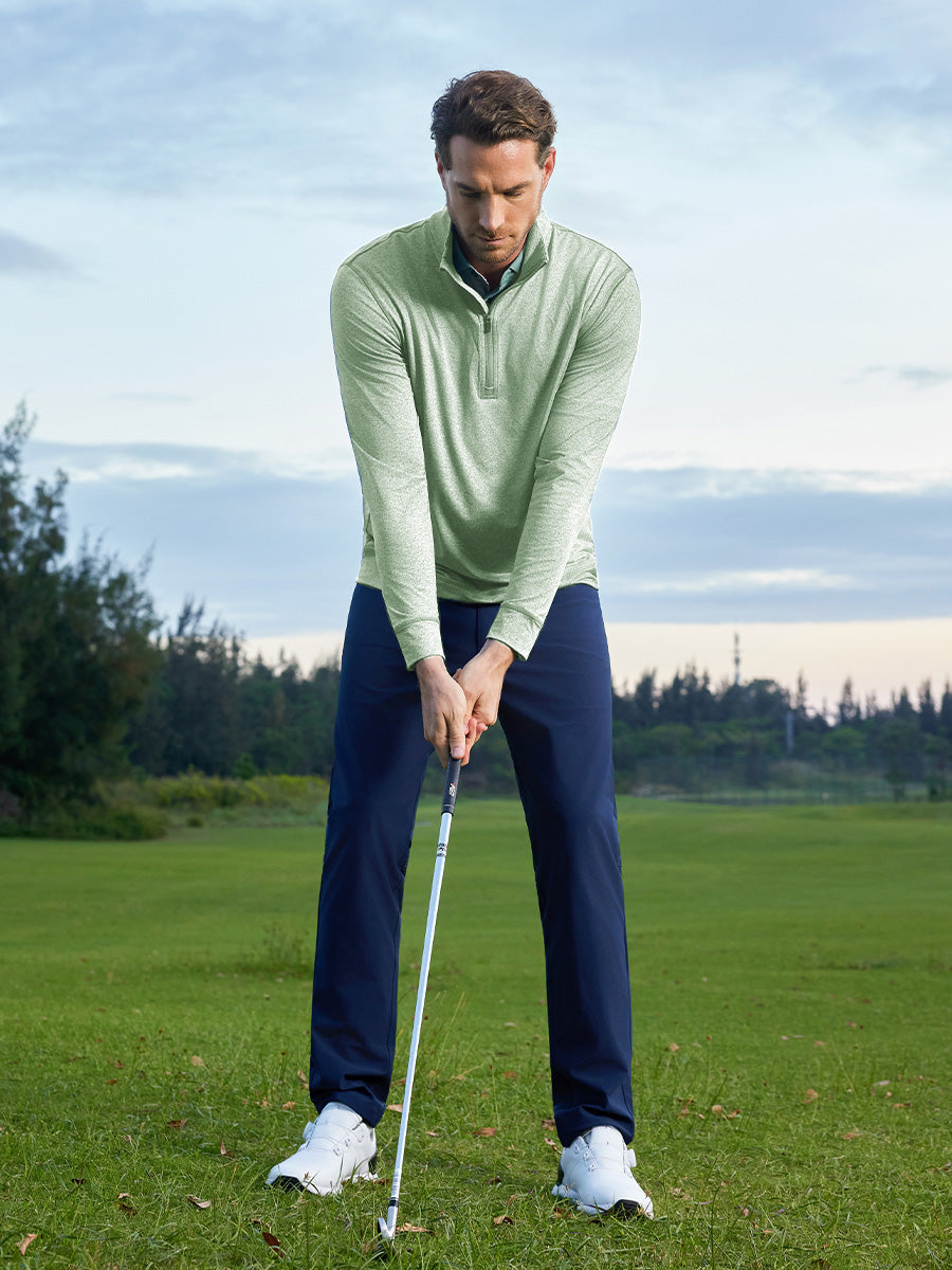 Men's Melange Quarter Zip Pullover – view 29