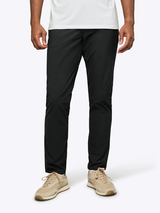 Men's Four-Way Stretch 5-Pocket Trousers – Breathable Performance Knit, Shape Retaining, Slim Fit | Black