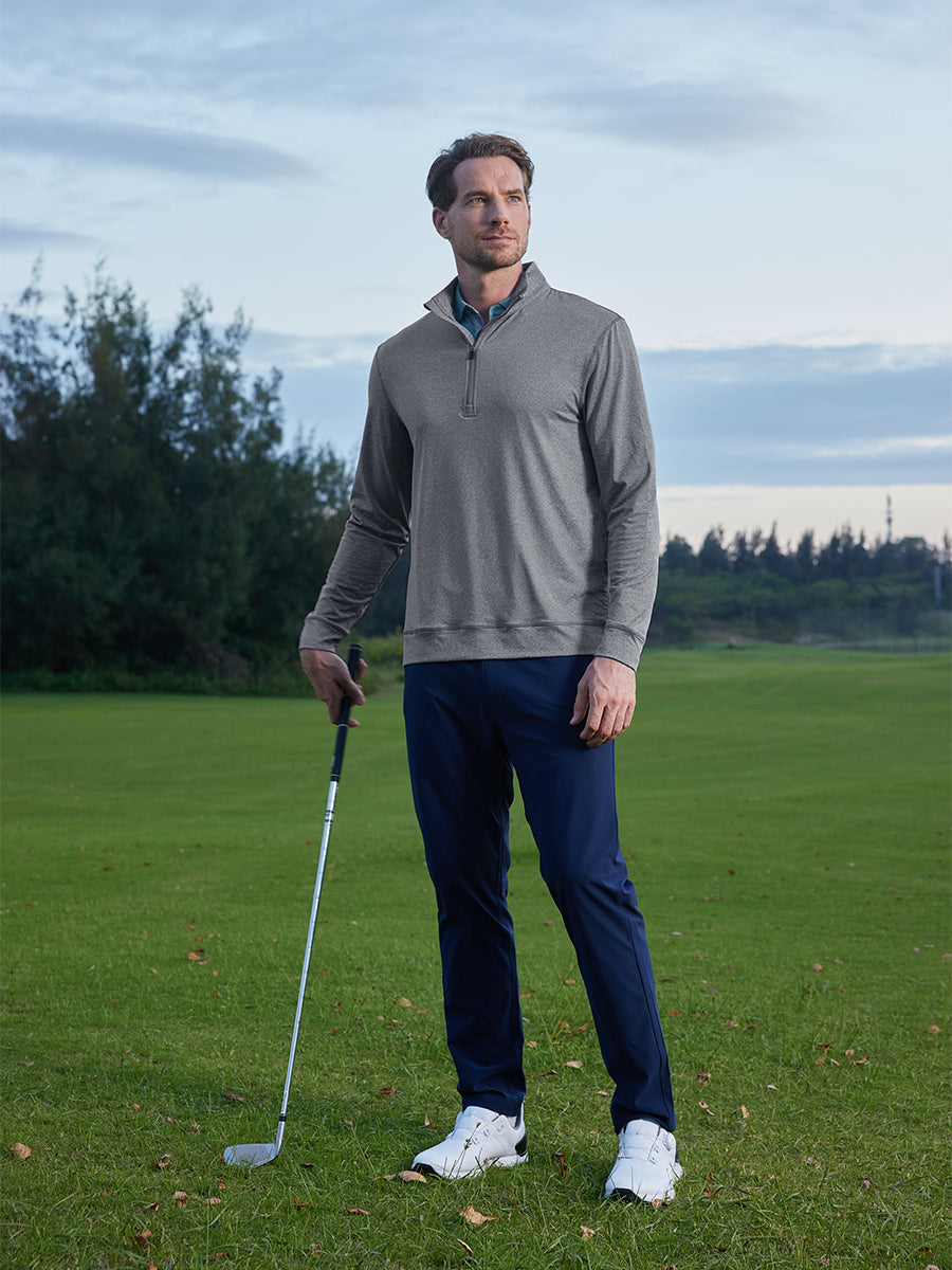 Men's Melange Quarter Zip Pullover – view 29
