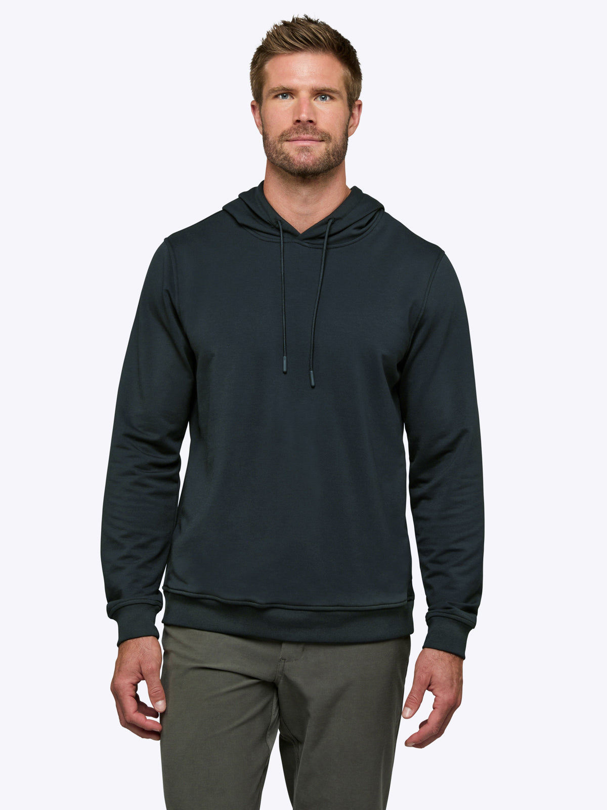 Men's French Terry Pullover Hoodie in Obsidian – view 2