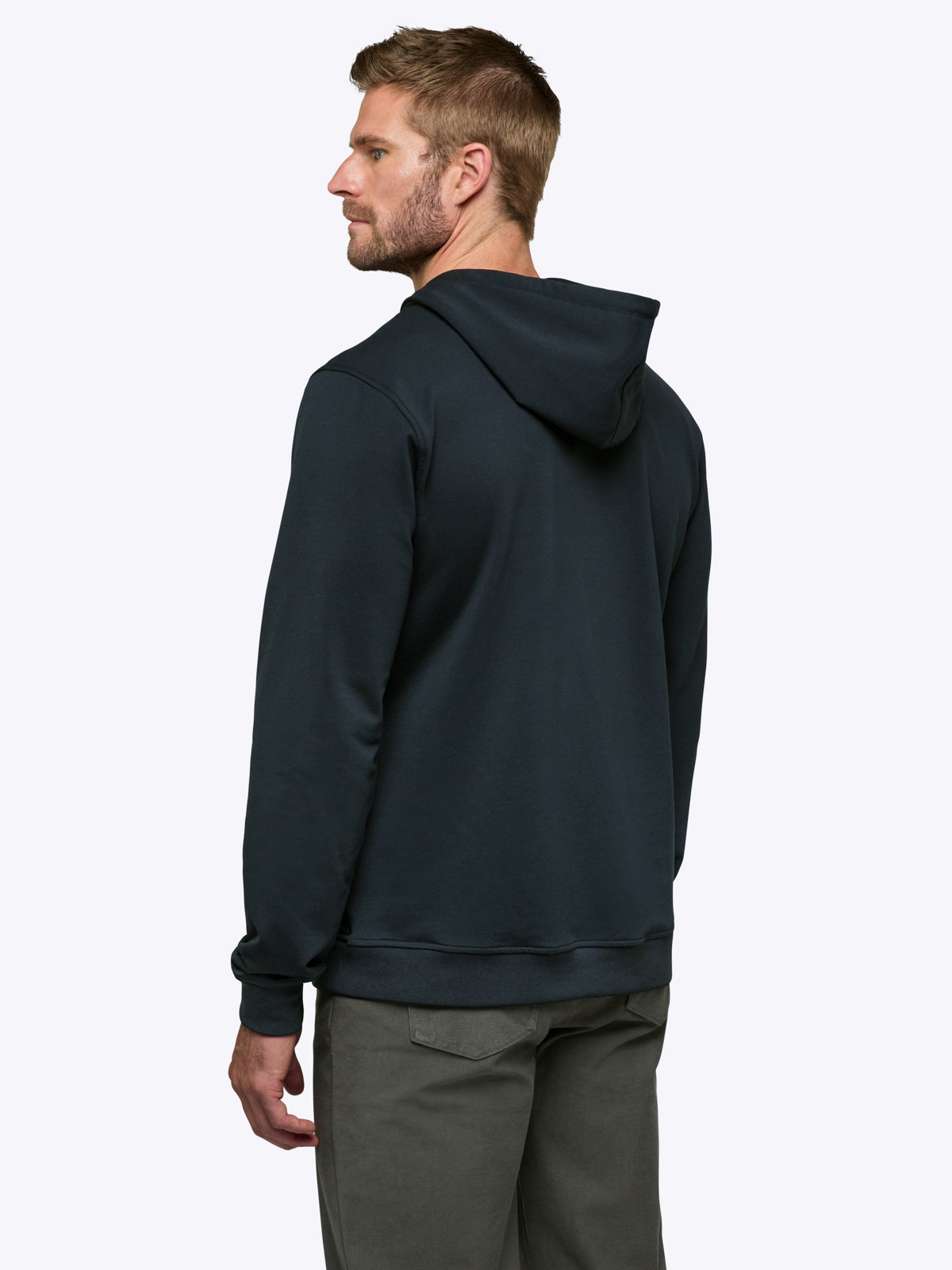 Men's French Terry Pullover Hoodie in Obsidian – view 3