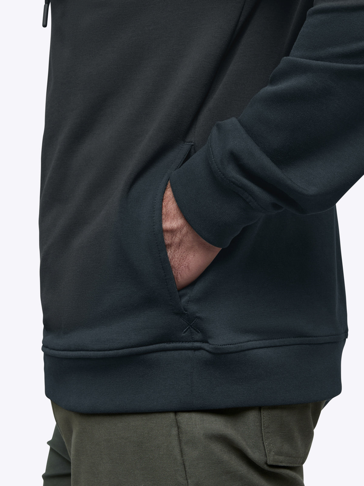 Men's French Terry Pullover Hoodie in Obsidian – view 4