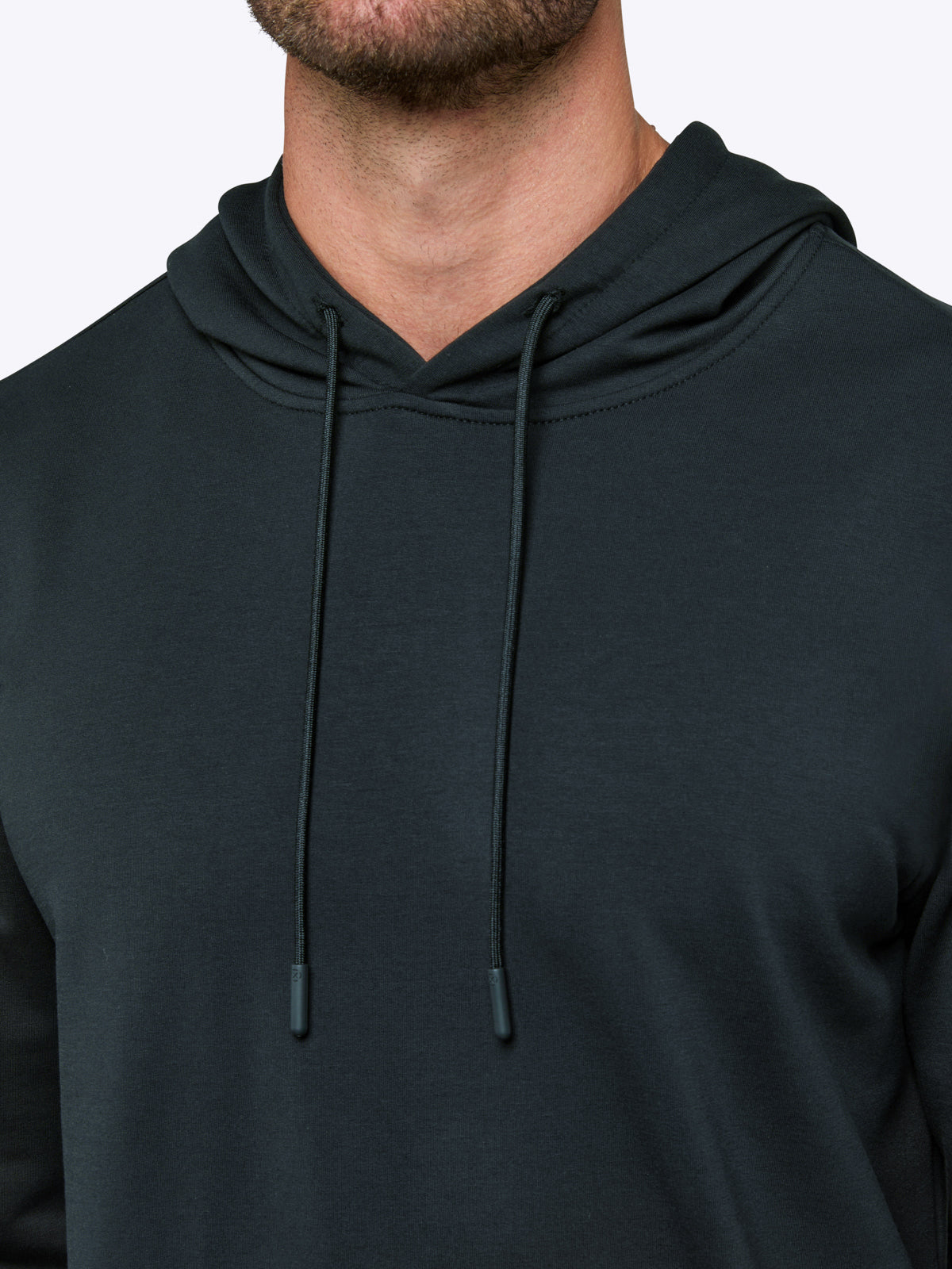 Men's French Terry Pullover Hoodie in Obsidian – view 5