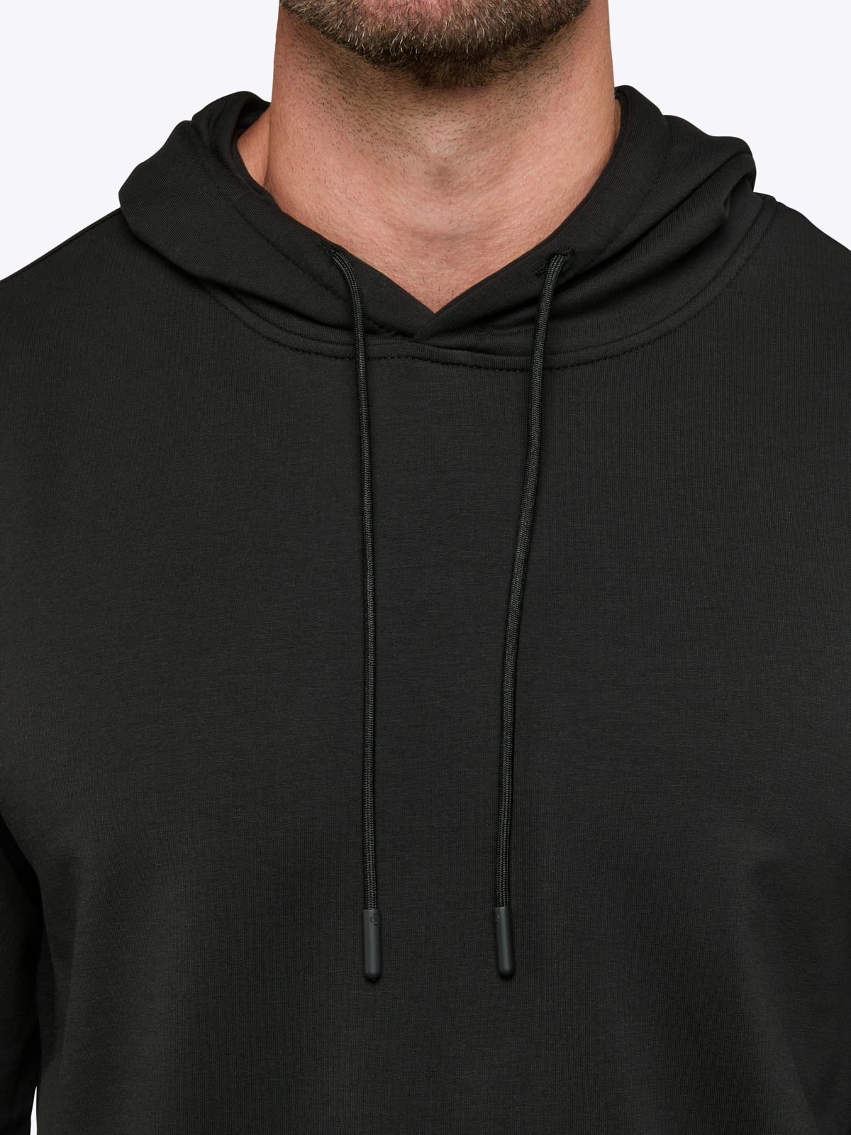 Men's French Terry Pullover Hoodie in Black – view 6