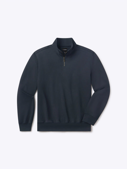 Men's French Terry Quarter Zip Sweatshirt in Obsidian – view 1