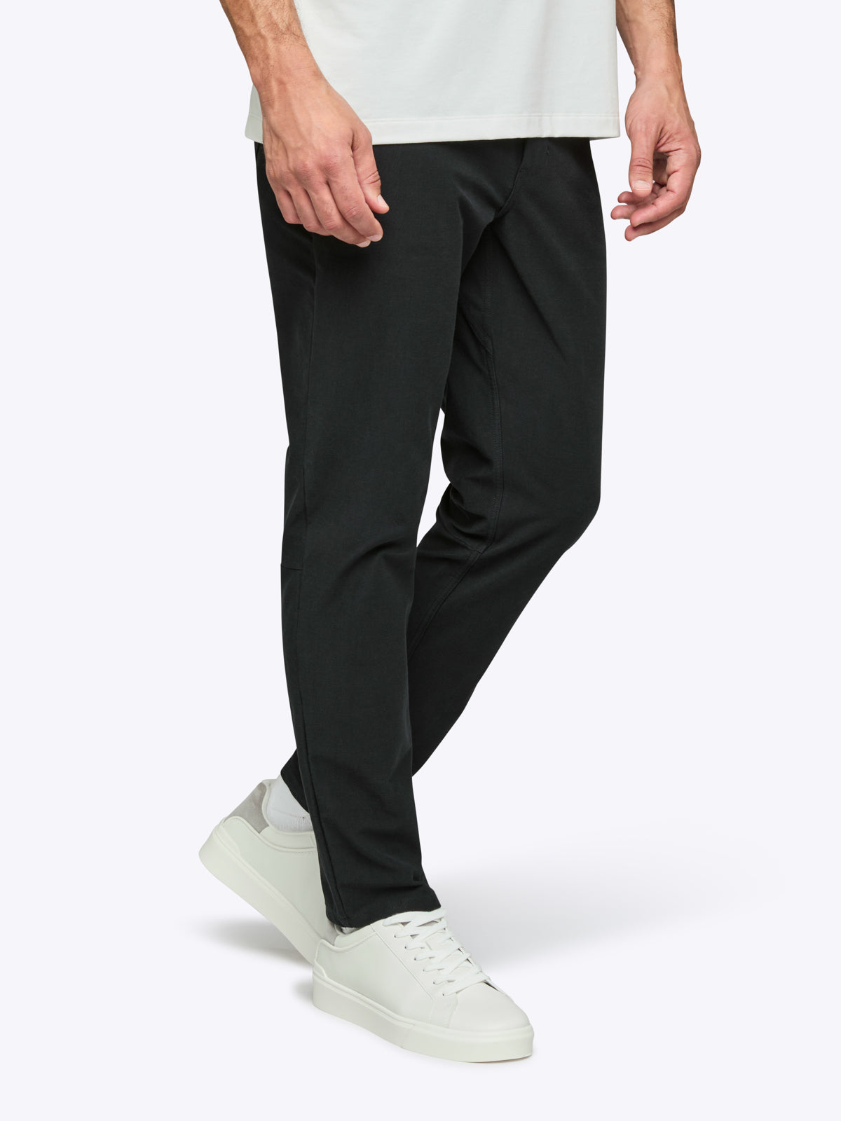 Men's Stretch Chino Trousers in Black – view 9