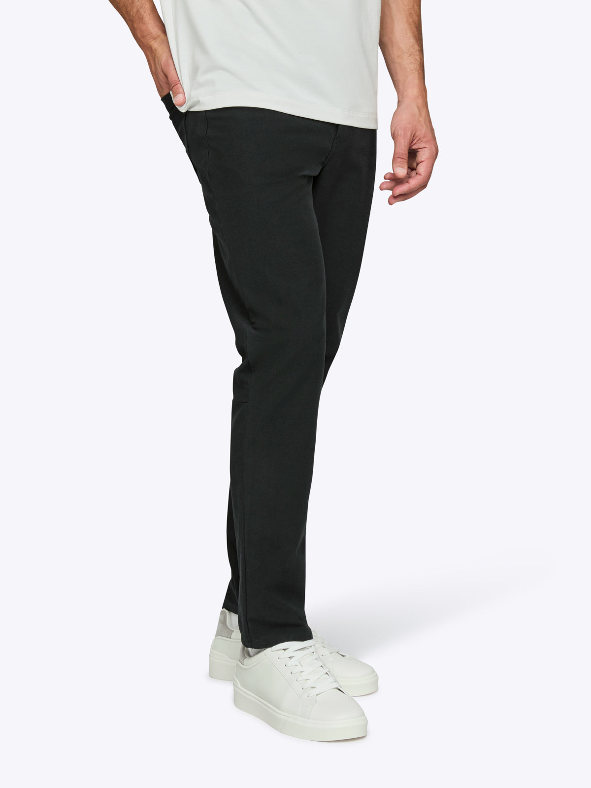 Men's Stretch Chino Trousers in Black – view 7