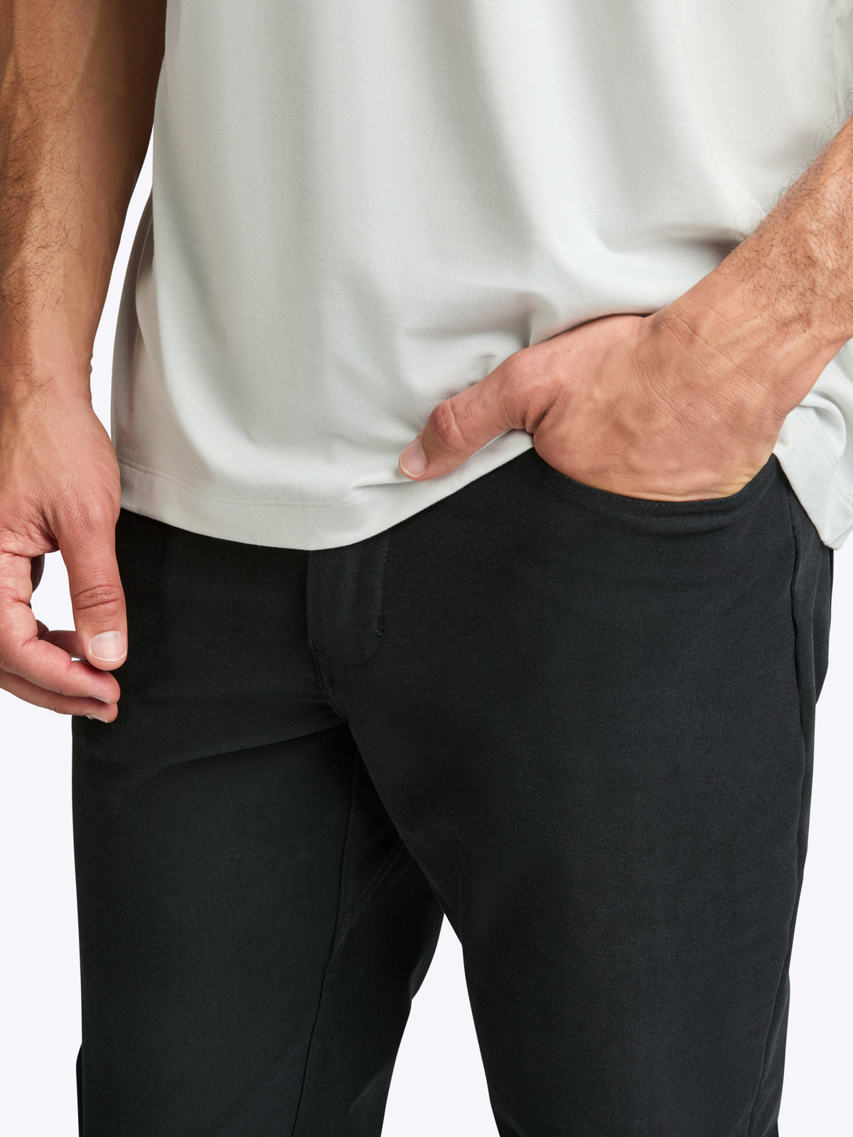 Men's Stretch Chino Trousers in Black – view 5