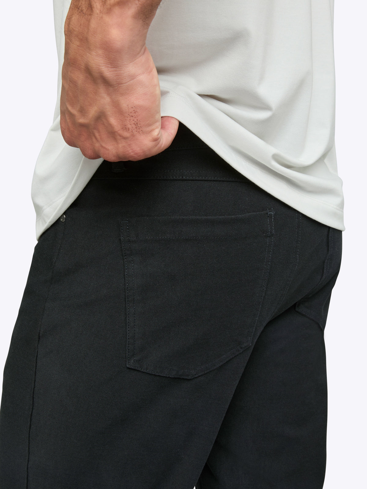 Men's Stretch Chino Trousers in Black – view 6
